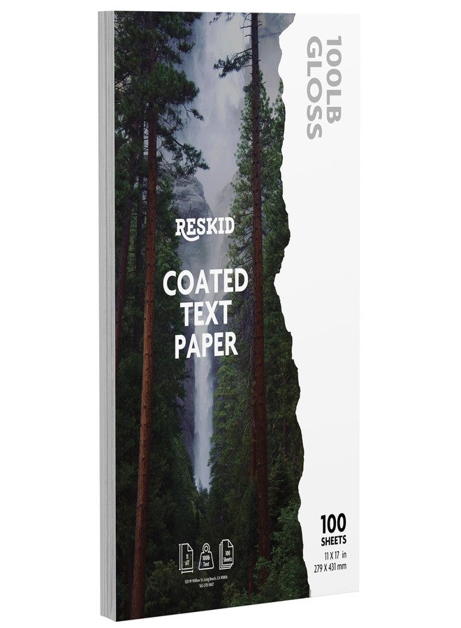 Double-Sided 100lb Gloss Text Digital C2S Paper - Perfect for Color Laser Printing, Design Proposals, Flyers, Brochures | 11 x 17 | 100lb Gloss Text | Glossy Coated | 100 Sheets (100lb Gloss, 11x17)